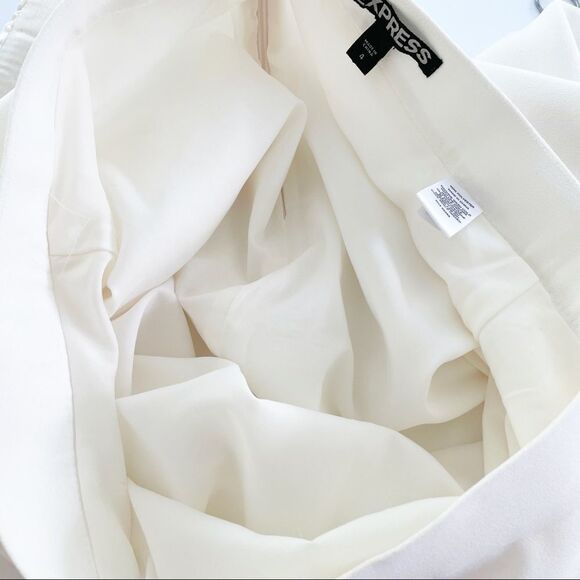 Express Lined Mini Skirt In Off White Size 4 - Picture 4 of 6